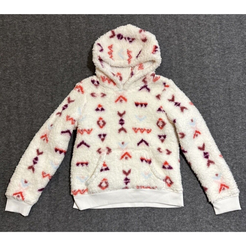 Jumping Beans Girl's Hoodie Long Sleeve Fleece Print Beige Size 7